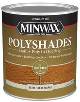 Minwax PolyShades 61330444 Wood Stain and Polyurethane, Satin, Olde Maple, Liquid, 1 qt, Can